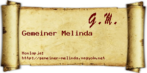 Gemeiner Melinda névjegykártya